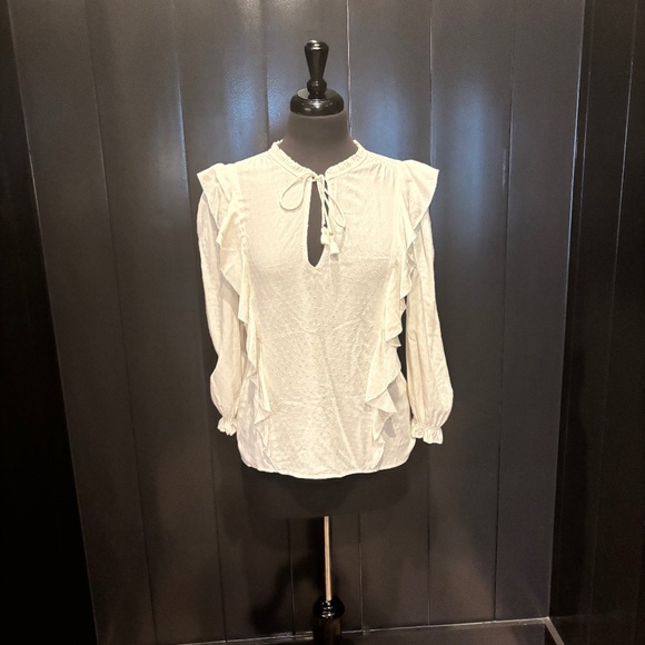 Paige Jeans Bo Ho white top with tassels, size XS - Picture 1 of 8